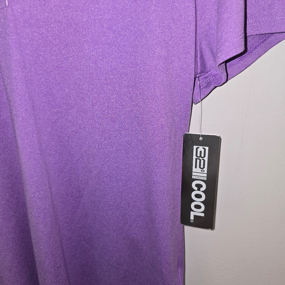 32 Degrees Cool short-sleeve polo shirt in a vibrant purple shade size M NWT - Picture 3 of 7